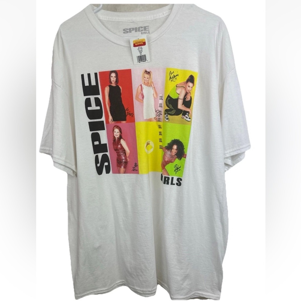 New Spice Girls white logo photo Unisex T-shirt size XXL new with tag